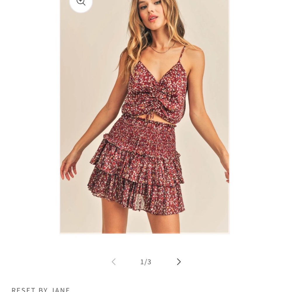 Reset by Jane Floral Skirt Set - Red medium